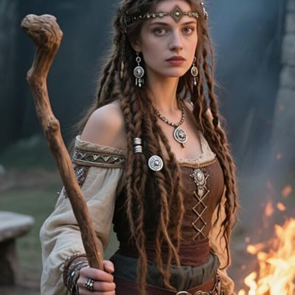 Vintage Norse Valkyrie Head Chain Hair Accessory Boho LARP Renaissance Wedding
